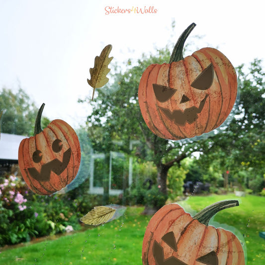 Pumpkin Halloween Window Cling Decoration - Reusable - ScentiMelti Home Fragrance, Beauty & Gifts UK