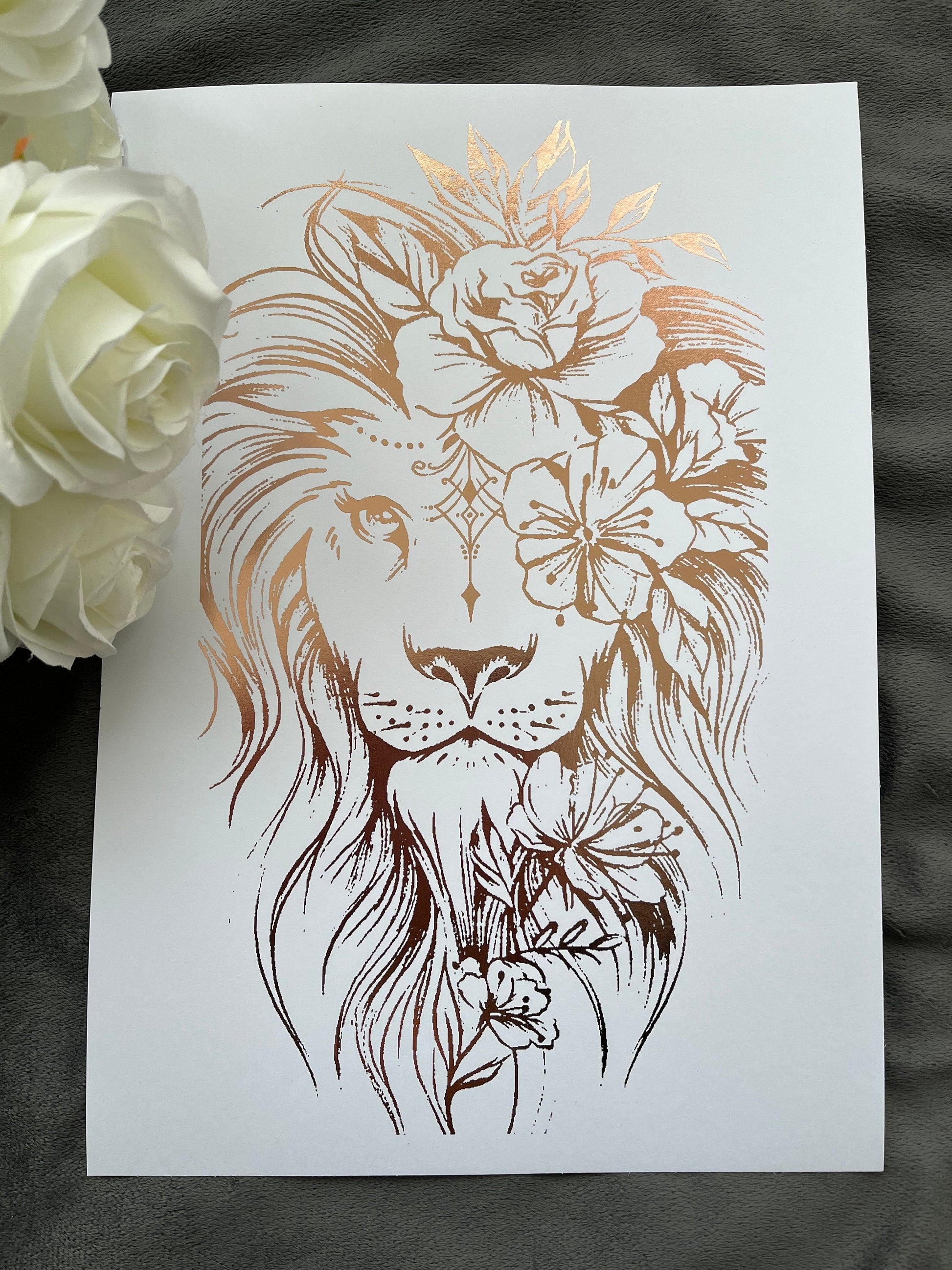 Lion Foil Print White/Rose Gold Billies Inks ScentiMelti Wax Melts