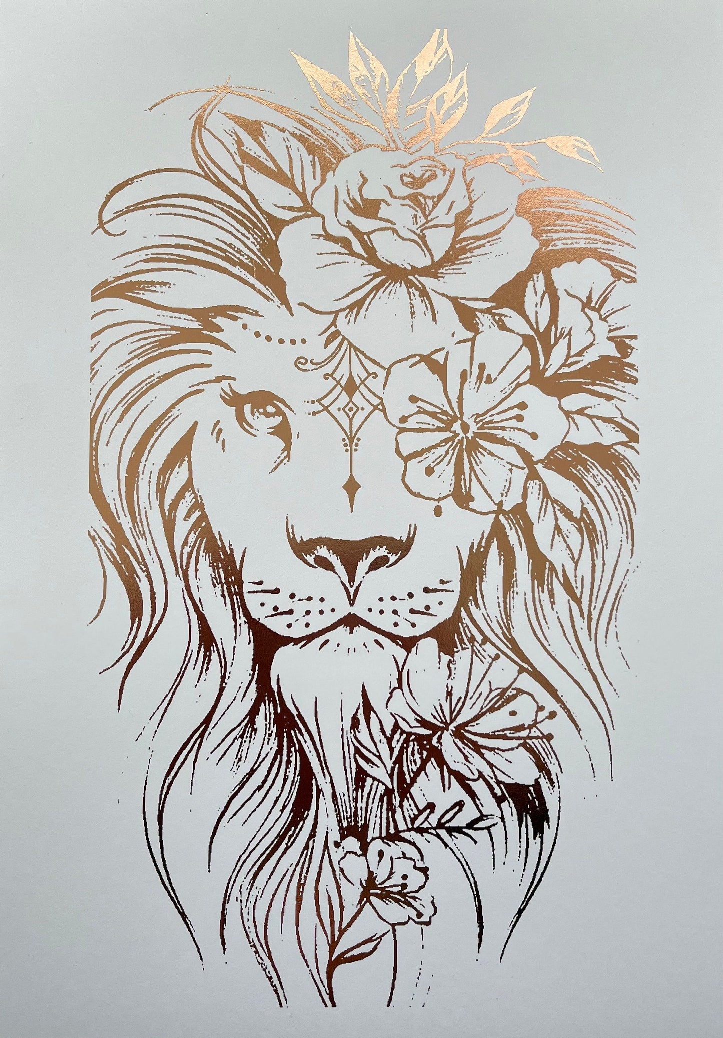 Lion Foil Print White/Rose Gold Billies Inks ScentiMelti Wax Melts