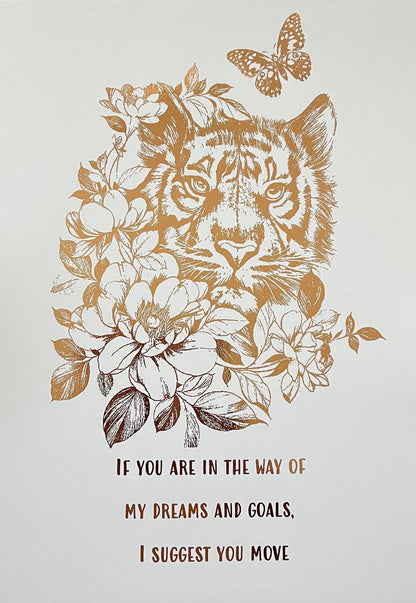 Tiger Quote Foil Print White/Rose Gold Billies Inks ScentiMelti Wax Melts