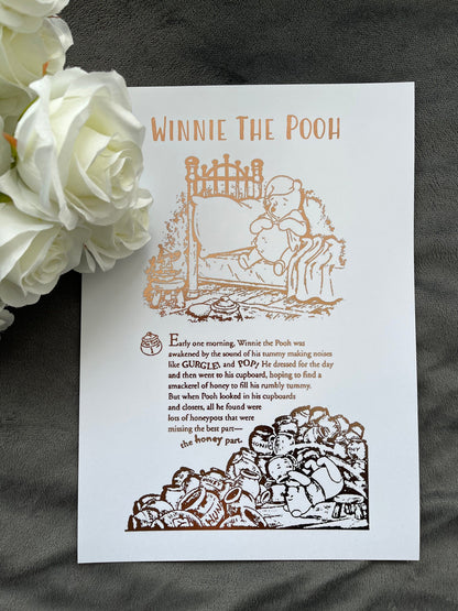 Winnie The Pooh Book Page Foil Print Billies Inks ScentiMelti Wax Melts