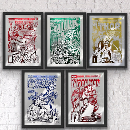 Set of 5 Superhero Foil Prints Billies Inks ScentiMelti Wax Melts