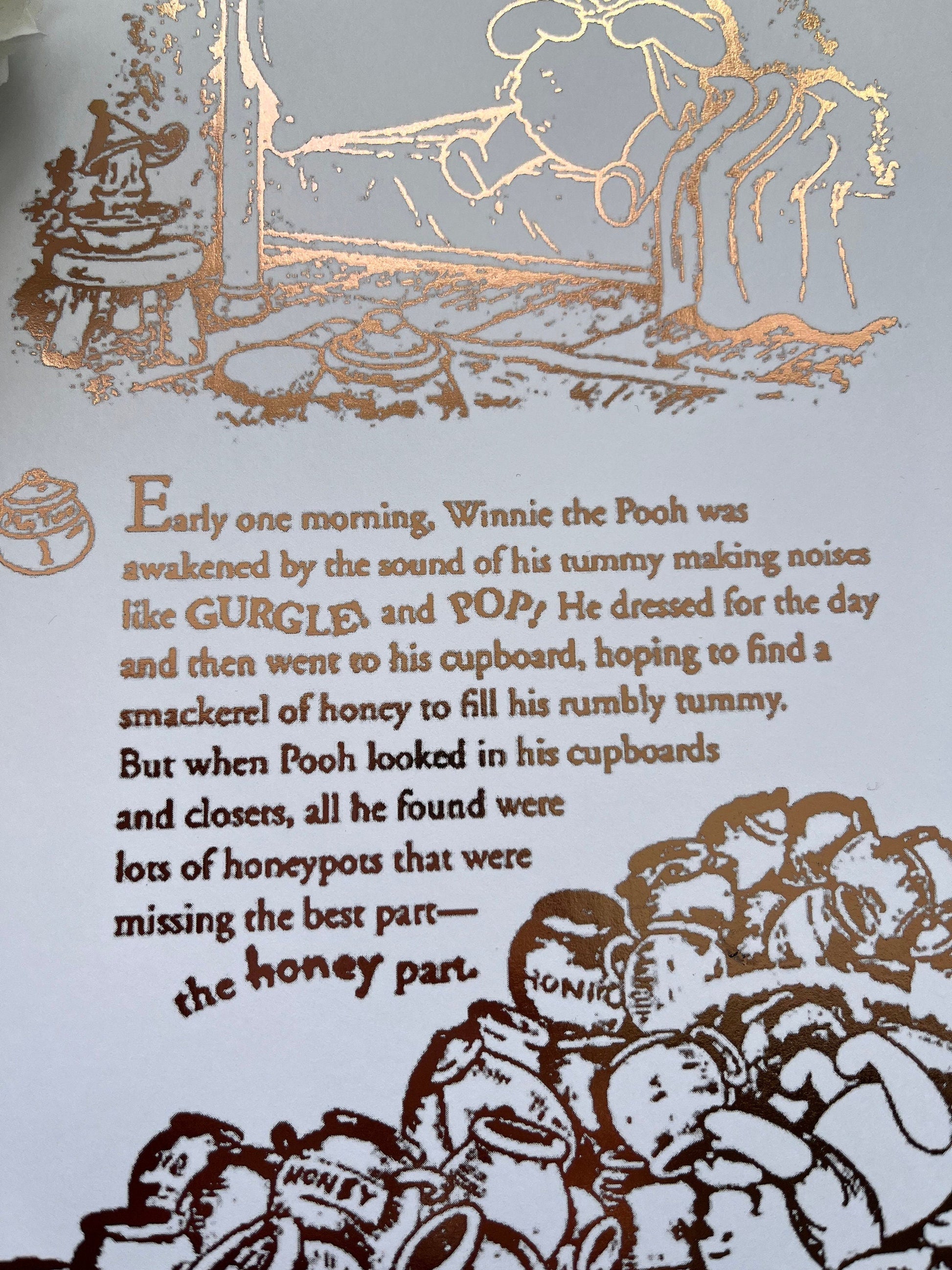 Winnie The Pooh Book Page Foil Print Billies Inks ScentiMelti Wax Melts