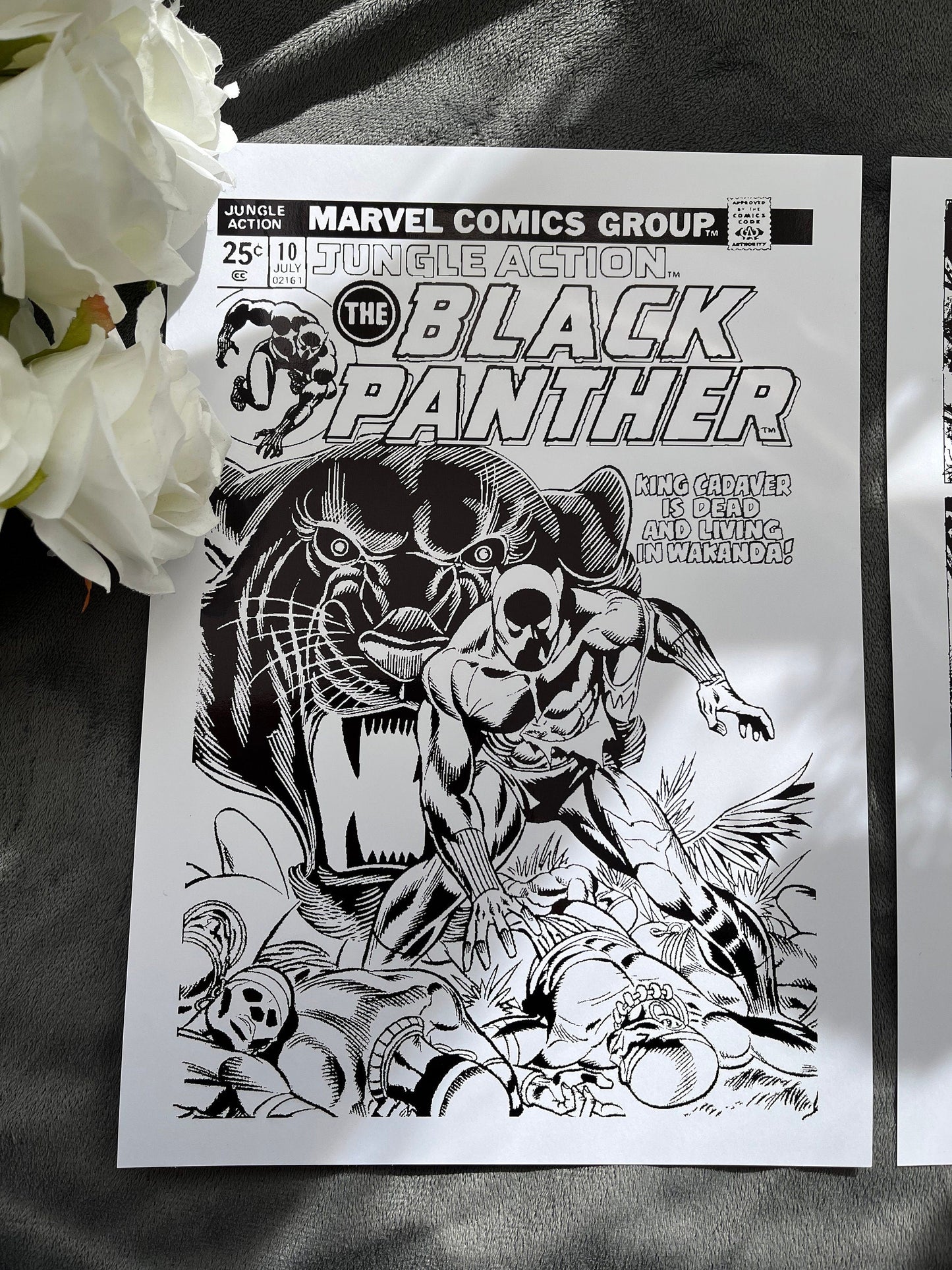 Set of 2 Black Panther Comic Cover & Comic Strip Foil Print Billies Inks ScentiMelti Wax Melts