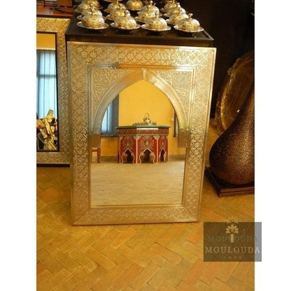 Beautiful Handmade Moroccan Mirror, Wood and Brass 60 cm/40 cm Moulouda Home ScentiMelti Wax Melts