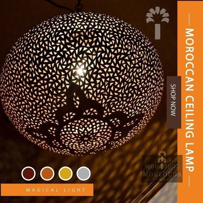 Oval Ceiling Light, Nice and Clean Design, Moroccan Lighting, Art Déco Ceiling Mediation Chandelier - ScentiMelti Home Fragrance, Beauty & Gifts UK