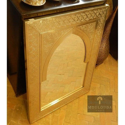 Beautiful Handmade Moroccan Mirror, Wood and Brass 60 cm/40 cm Moulouda Home ScentiMelti Wax Melts