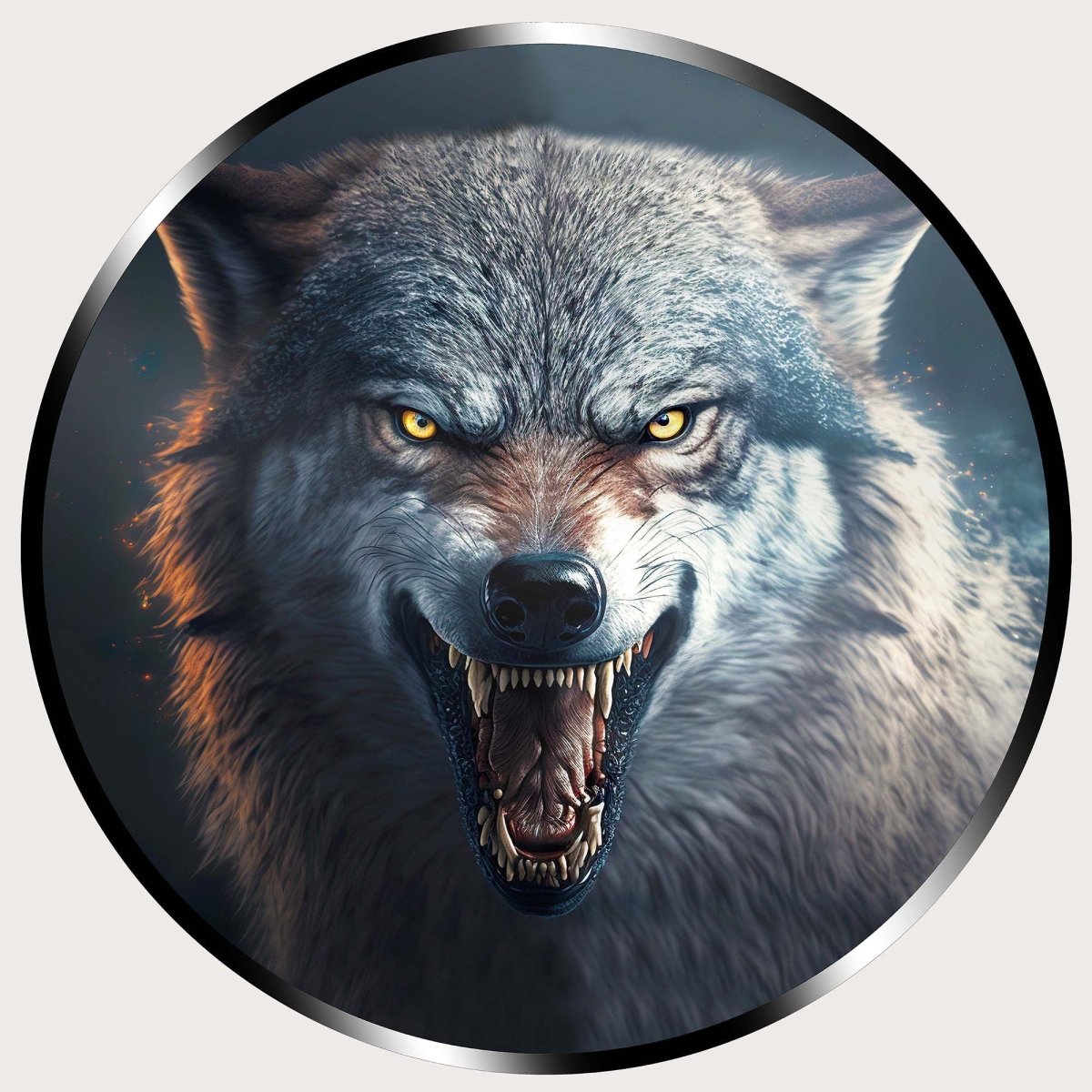 Illuminated Wall Art - Angry Wolf - ScentiMelti Home Fragrance, Beauty & Gifts UK