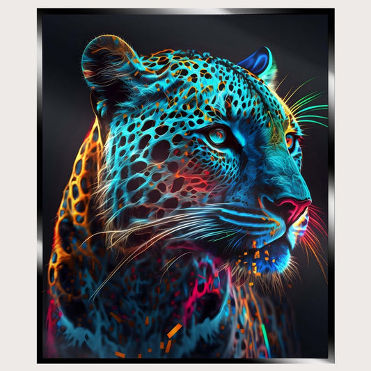 Illuminated Wall Art - Blue Leopard - ScentiMelti Home Fragrance, Beauty & Gifts UK