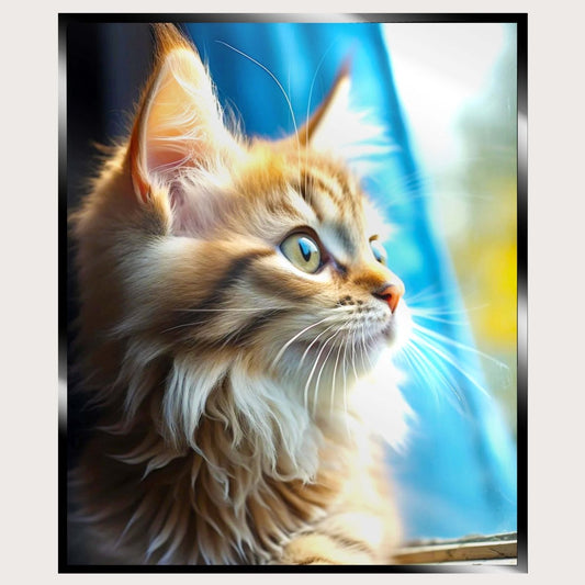 Illuminated Wall Art - Cat at Window - ScentiMelti Home Fragrance, Beauty & Gifts UK