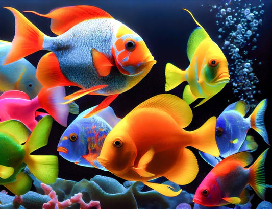 Illuminated Wall Art - Colourful Fish - ScentiMelti Home Fragrance, Beauty & Gifts UK