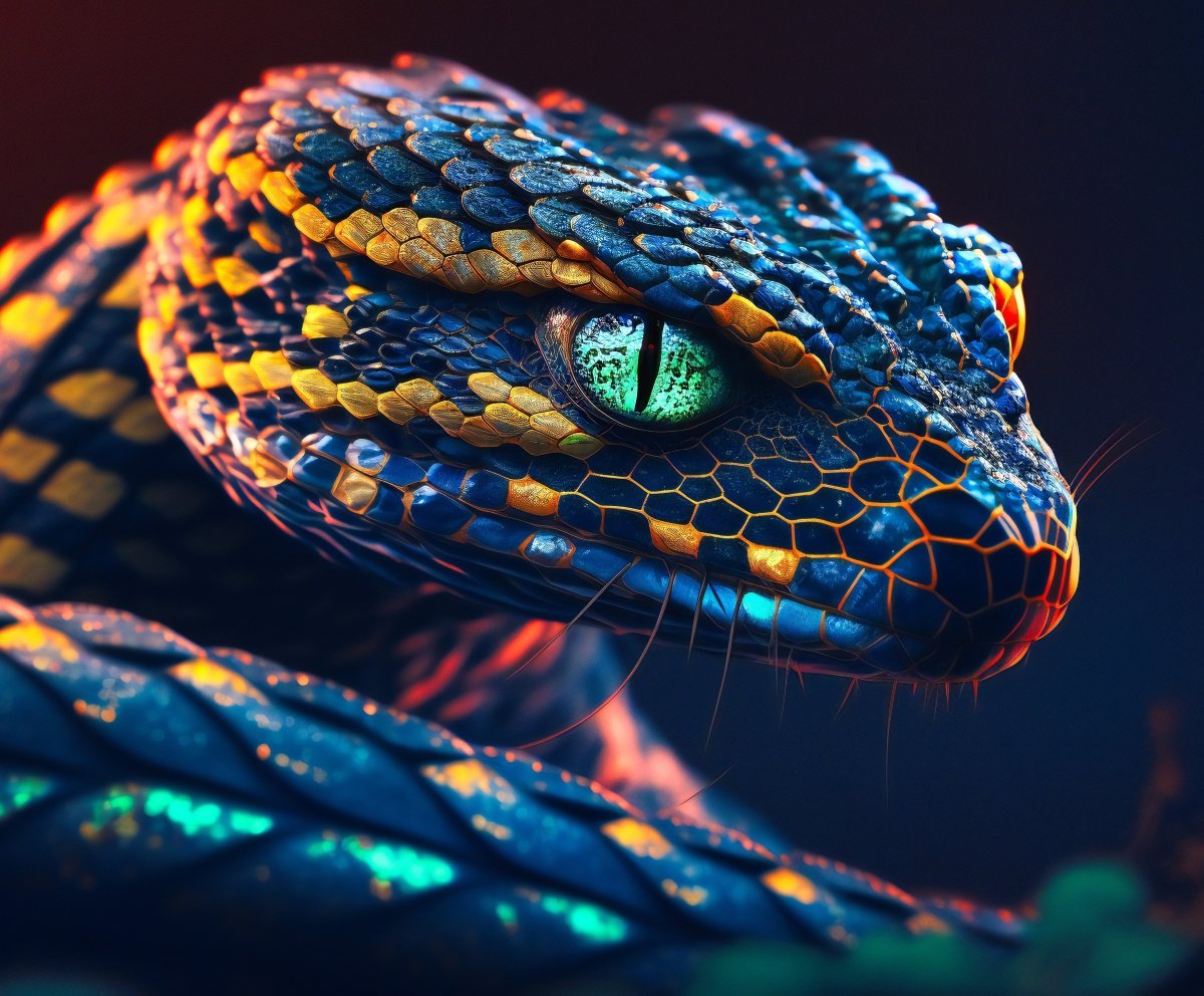 Illuminated Wall Art - Colourful Snake - ScentiMelti Home Fragrance, Beauty & Gifts UK