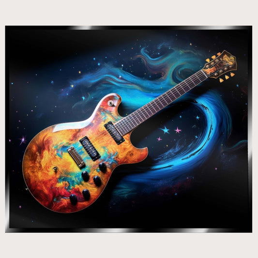 Illuminated Wall Art - Cosmic Guitar - ScentiMelti Home Fragrance, Beauty & Gifts UK