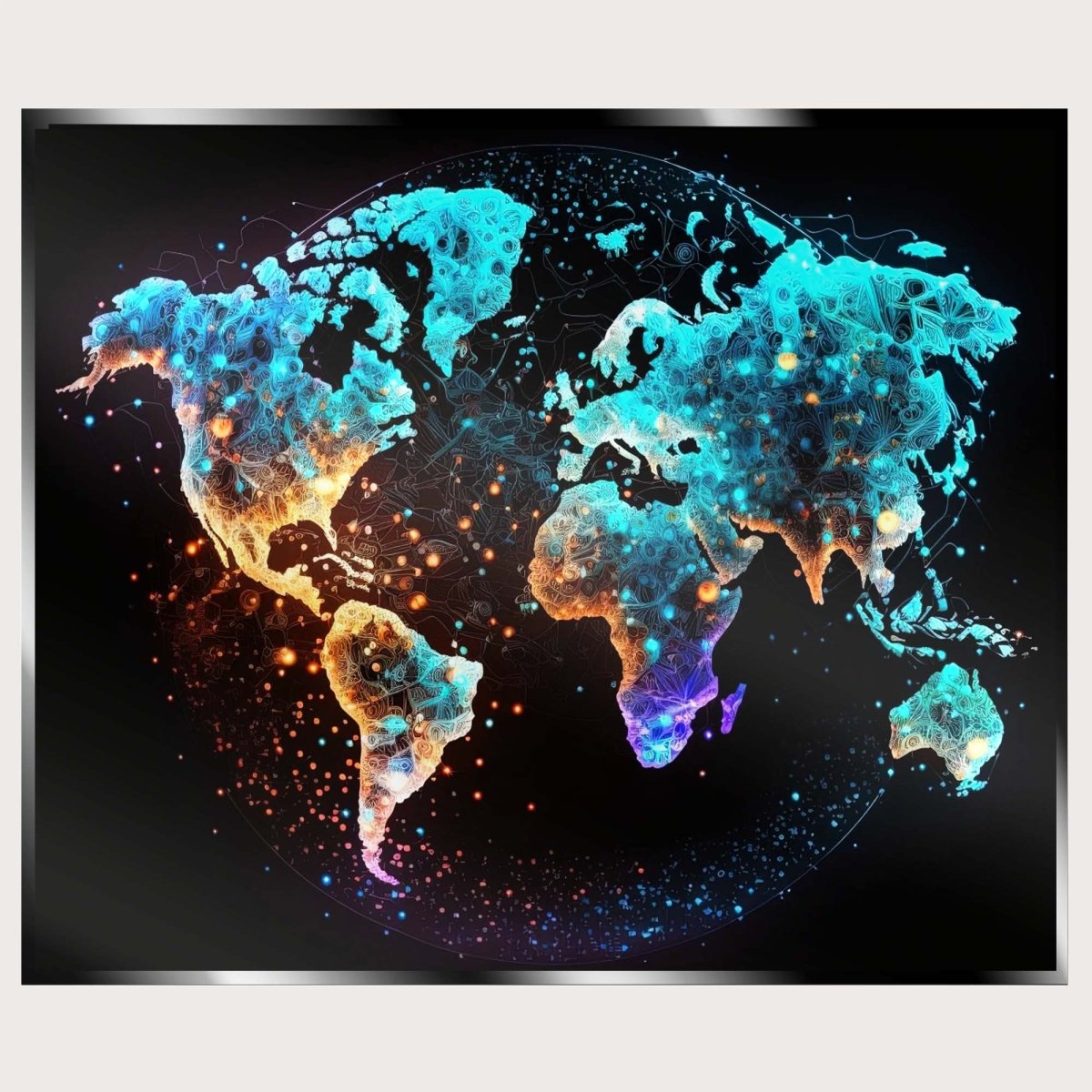 Illuminated Wall Art - Earth Map - ScentiMelti Home Fragrance, Beauty & Gifts UK