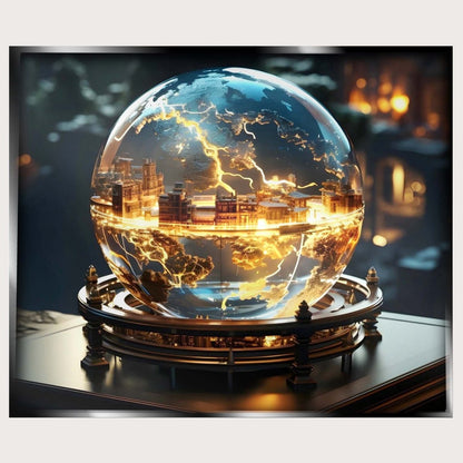 Illuminated Wall Art - Glass Globe Scene - ScentiMelti Home Fragrance, Beauty & Gifts UK