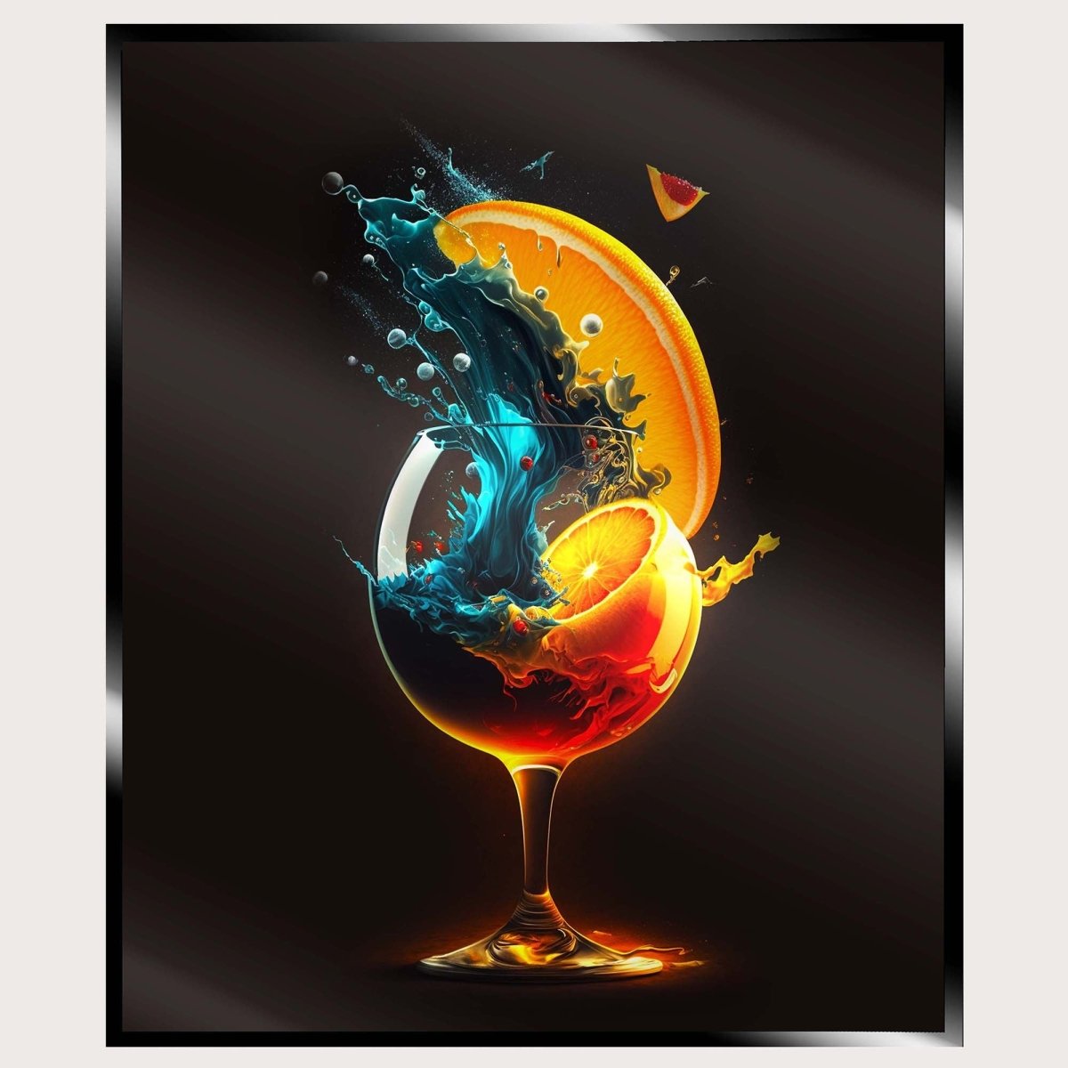 Illuminated Wall Art - Glass With Orange - ScentiMelti Home Fragrance, Beauty & Gifts UK