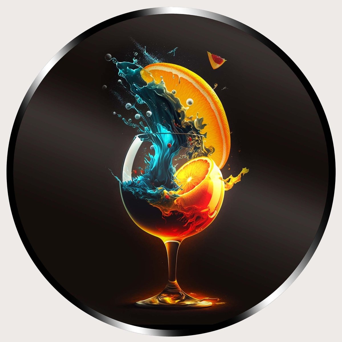 Illuminated Wall Art - Glass With Orange - ScentiMelti Home Fragrance, Beauty & Gifts UK