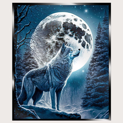 Illuminated Wall Art - Howling Wolf - ScentiMelti Home Fragrance, Beauty & Gifts UK