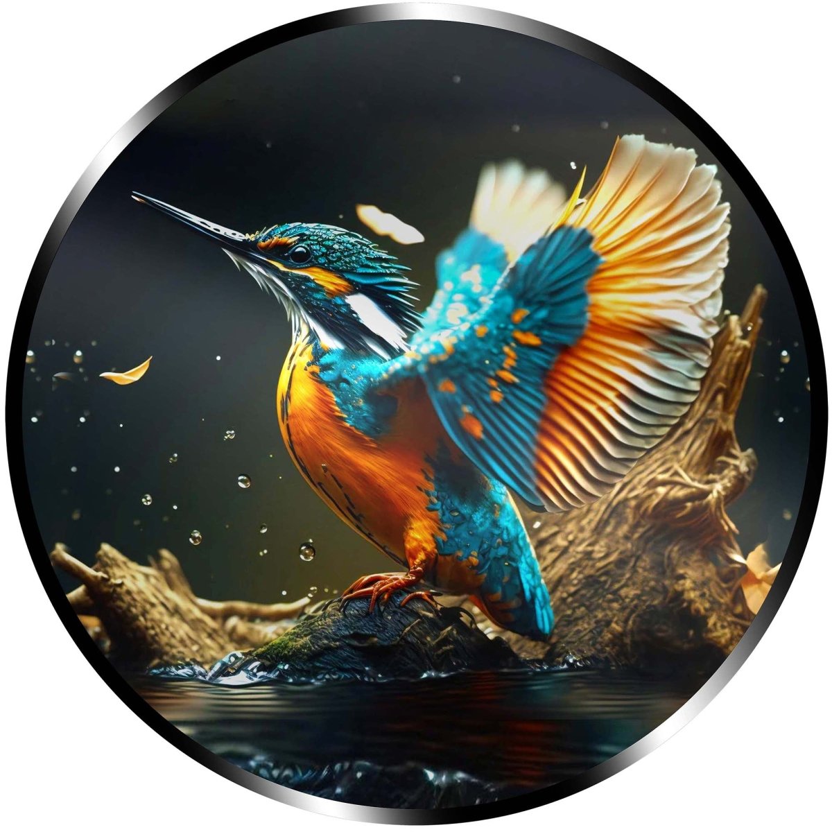 Illuminated Wall Art - Kingfisher in Flight - ScentiMelti Home Fragrance, Beauty & Gifts UK