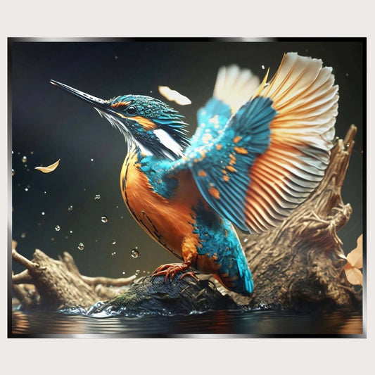 Illuminated Wall Art - Kingfisher in Flight - ScentiMelti Home Fragrance, Beauty & Gifts UK