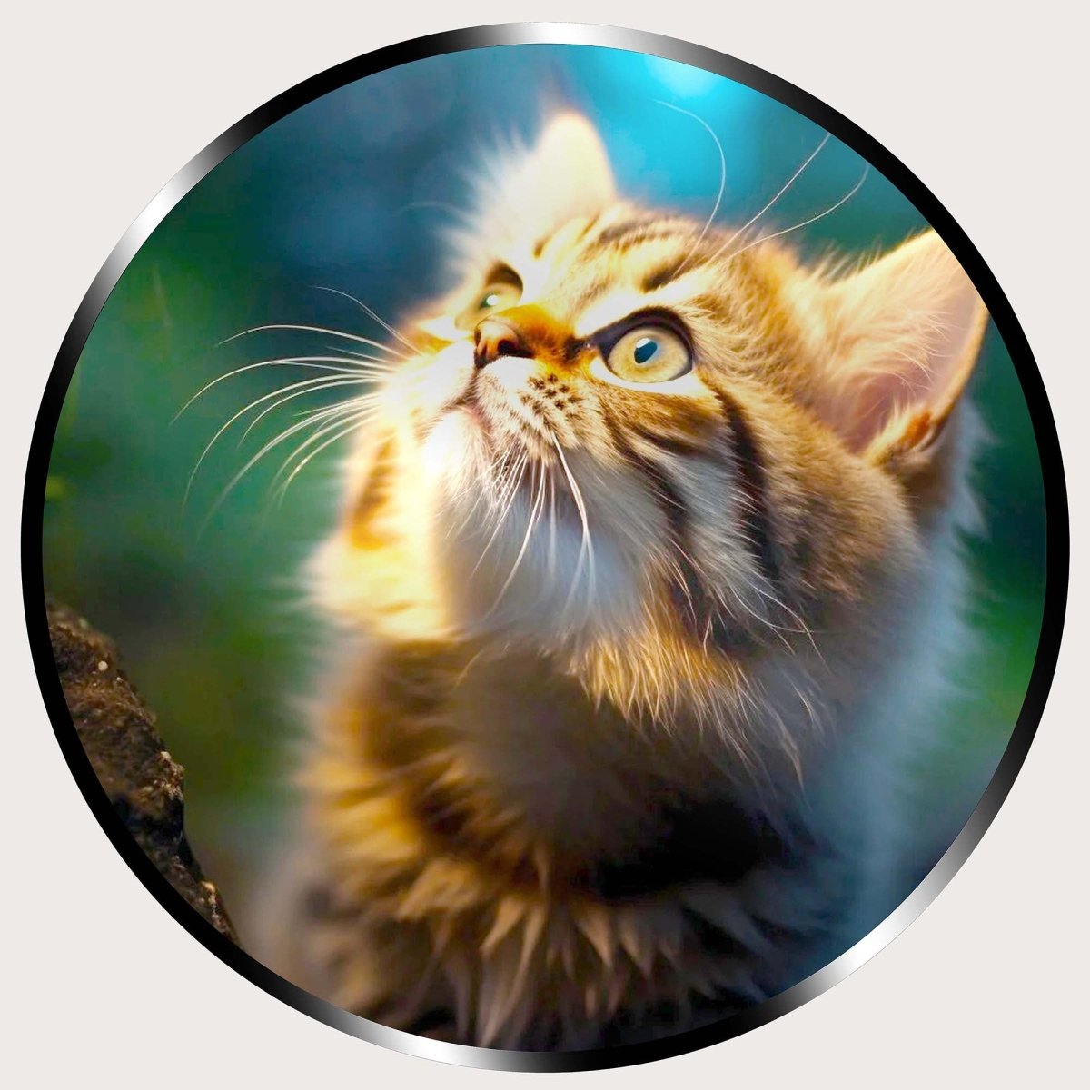 Illuminated Wall Art - Kitten Looking Up - ScentiMelti Home Fragrance, Beauty & Gifts UK