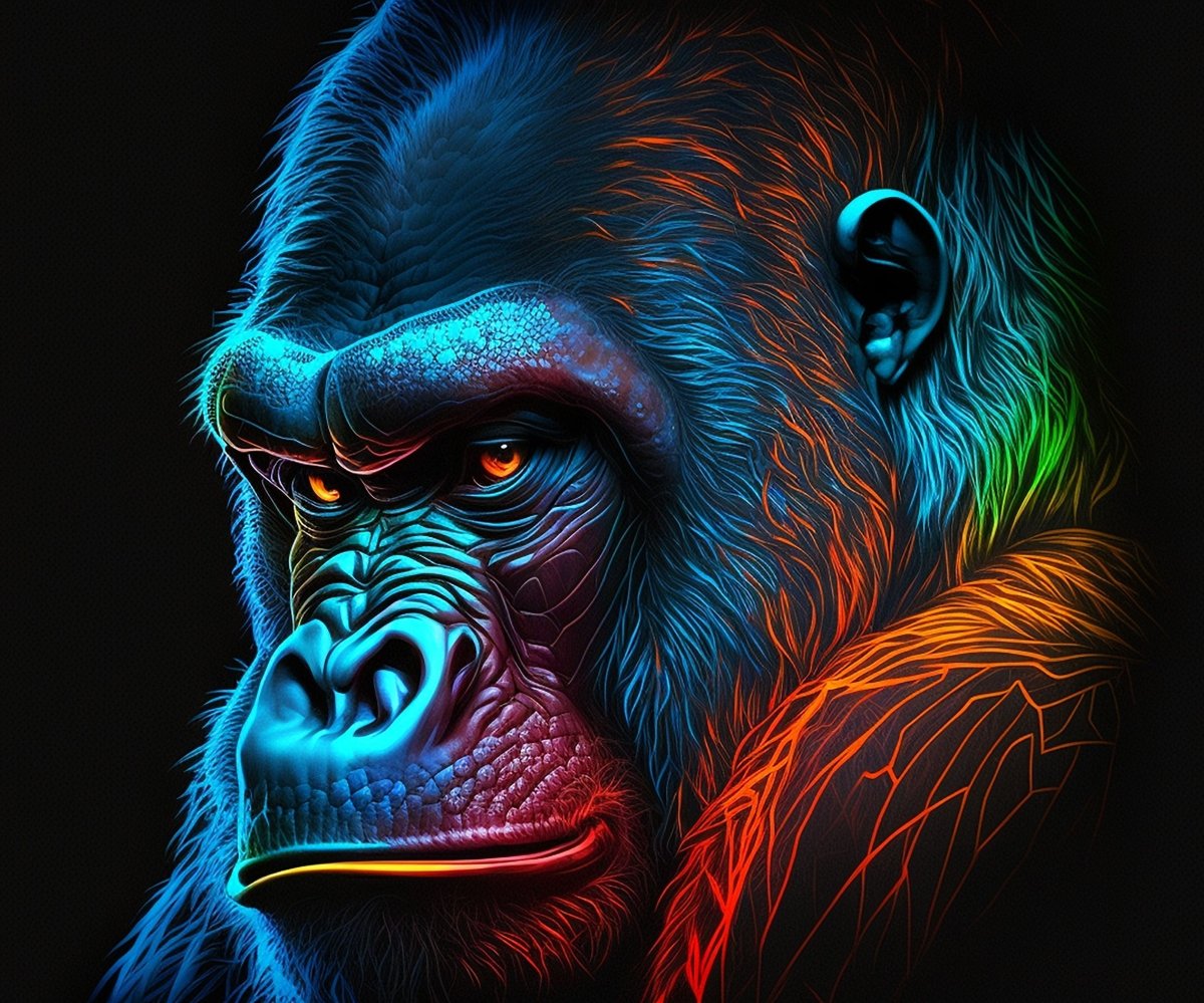 Illuminated Wall Art - Neon Gorilla - ScentiMelti Home Fragrance, Beauty & Gifts UK