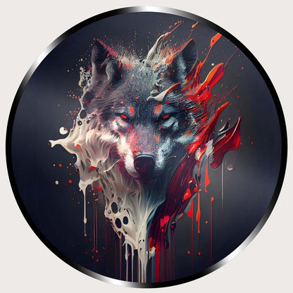 Illuminated Wall Art - Paint Splash Wolf - ScentiMelti Home Fragrance, Beauty & Gifts UK