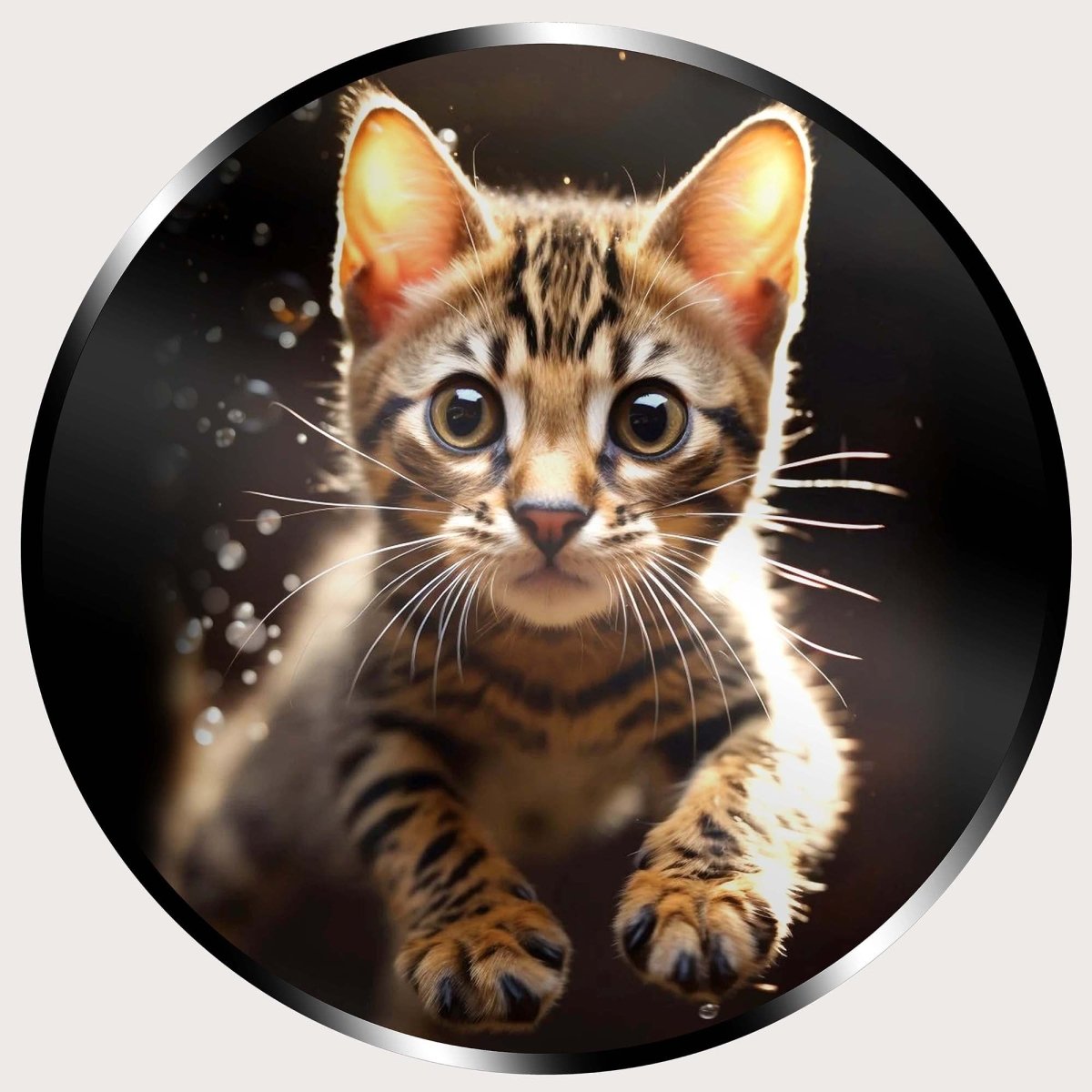 Illuminated Wall Art - Pouncing Cat - ScentiMelti Home Fragrance, Beauty & Gifts UK