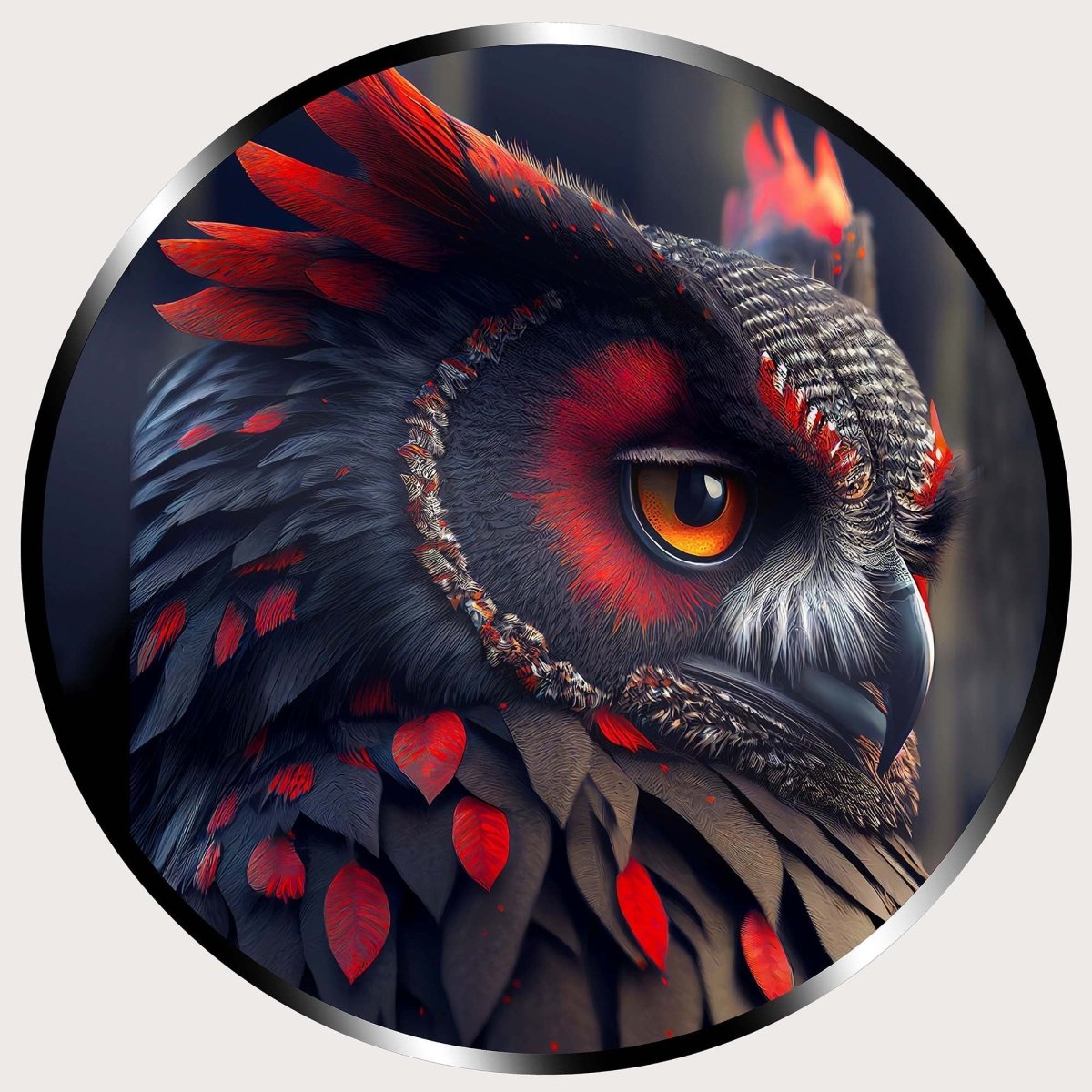 Illuminated Wall Art - Red Owl - ScentiMelti Home Fragrance, Beauty & Gifts UK