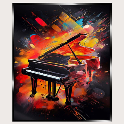 Illuminated Wall Art - Retro Piano - ScentiMelti Home Fragrance, Beauty & Gifts UK