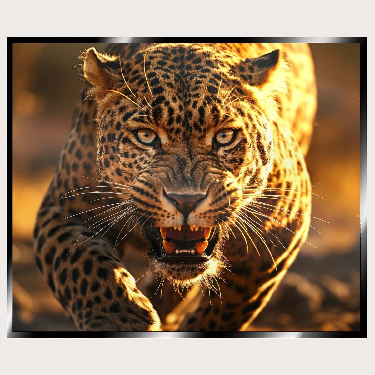 Illuminated Wall Art - Running Leopard - ScentiMelti Home Fragrance, Beauty & Gifts UK