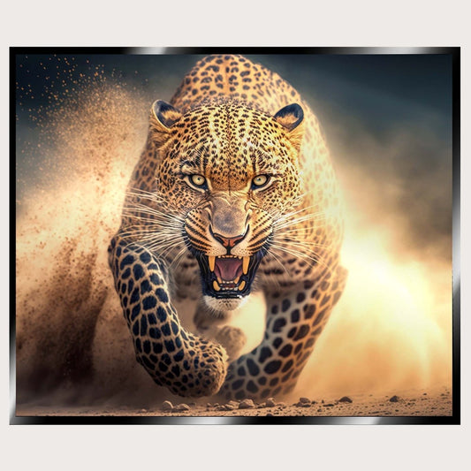 Illuminated Wall Art - Sprinting Leopard - ScentiMelti Home Fragrance, Beauty & Gifts UK