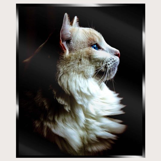 Illuminated Wall Art - White Cat - ScentiMelti Home Fragrance, Beauty & Gifts UK