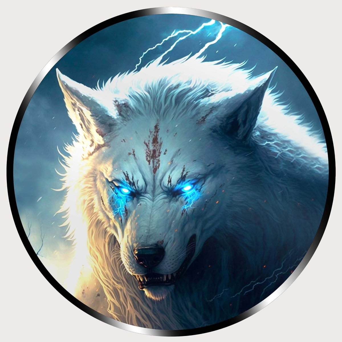 Illuminated Wall Art - White Wolf - ScentiMelti Home Fragrance, Beauty & Gifts UK