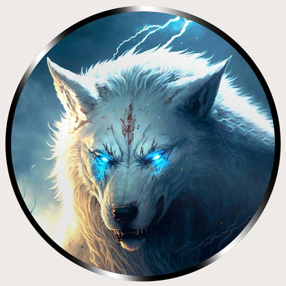 Illuminated Wall Art - White Wolf - ScentiMelti Home Fragrance, Beauty & Gifts UK