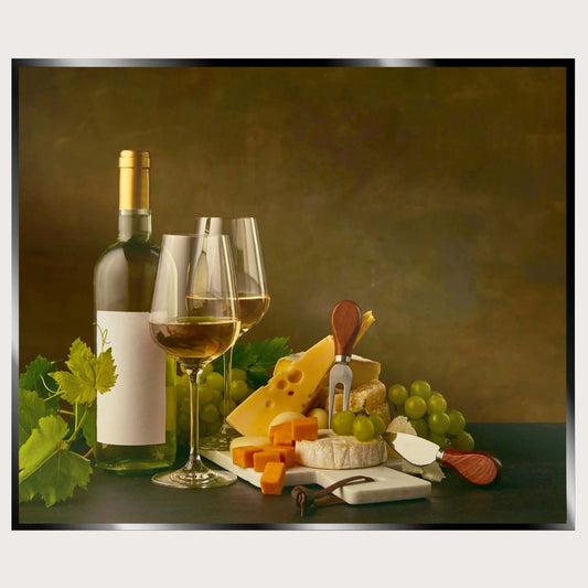 Illuminated Wall Art - Wine and Cheese - ScentiMelti Home Fragrance, Beauty & Gifts UK