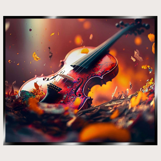 Illuminated Wall Art - Wooden Violin - ScentiMelti Home Fragrance, Beauty & Gifts UK