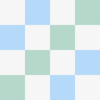 ‘Checkmate’ Checkerboard Wallpaper in Bubblegum Yum and Pistachio | Checkered wallpaper in soft blue and green - ScentiMelti Home Fragrance, Beauty & Gifts UK