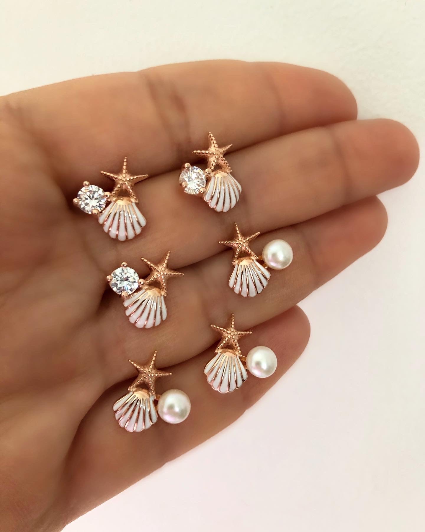 Sea shell studs with pearls Essyn London ScentiMelti Wax Melts