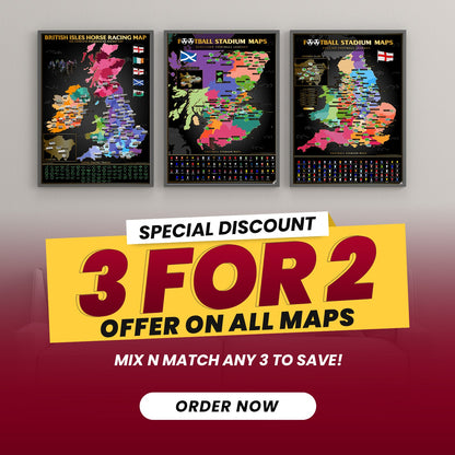 England Football Stadium Scratch-Off Map - ScentiMelti Home Fragrance, Beauty & Gifts UK