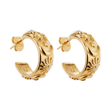 You’re My Sun, Moon and Stars Gold Hoops