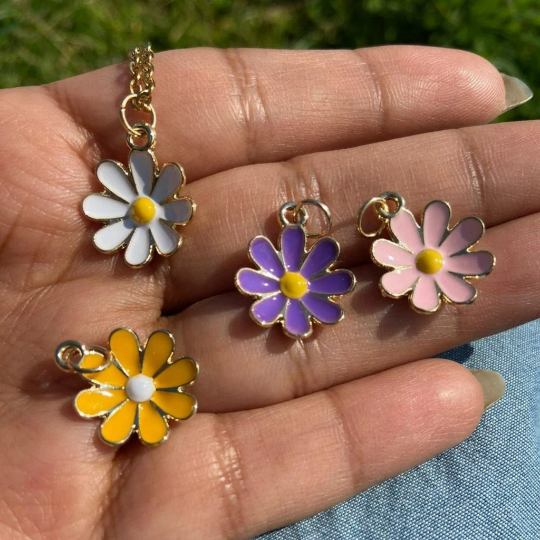 White Daisy Sun Flower Zircon Dangle Drop Summer Floral Handmade Stud Earrings The Colourful Aura ScentiMelti Wax Melts