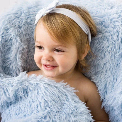 Koochicoo™ Fluffy Baby Blanket - Powder Blue - ScentiMelti Home Fragrance, Beauty & Gifts UK