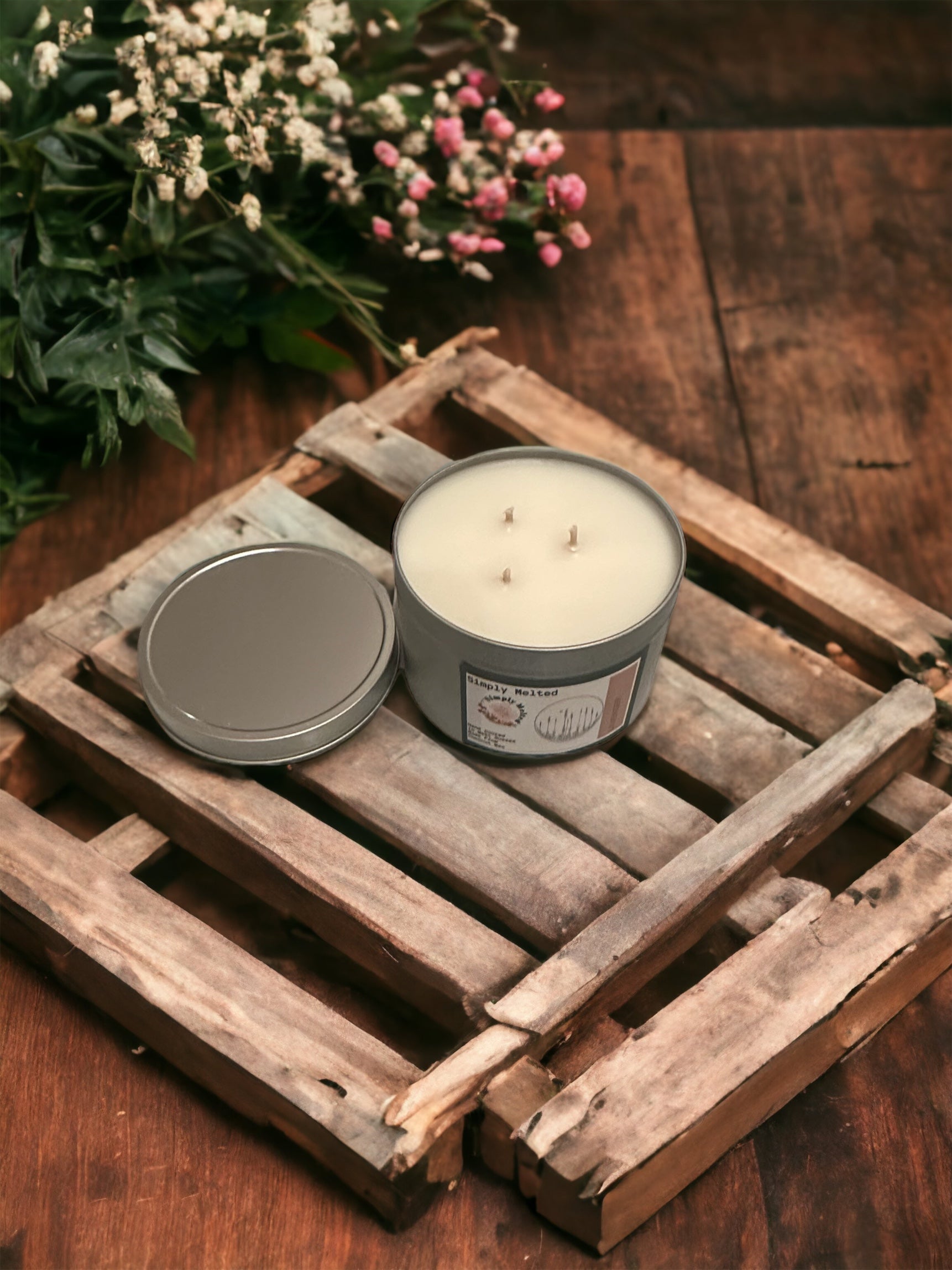 Lavender Three Wick Candle in a Tin - ScentiMelti Home Fragrance, Beauty & Gifts UK