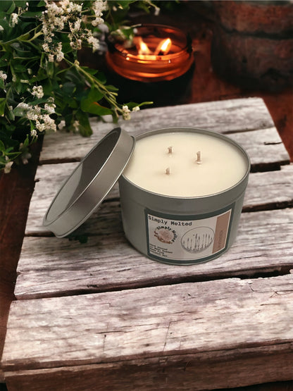 Lavender Three Wick Candle in a Tin - ScentiMelti Home Fragrance, Beauty & Gifts UK