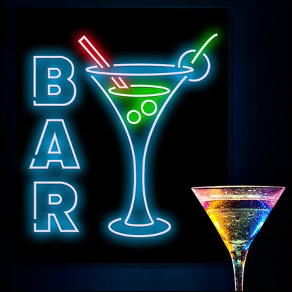 Personalised LED Neon Sign BAR GLASS - ScentiMelti Home Fragrance, Beauty & Gifts UK