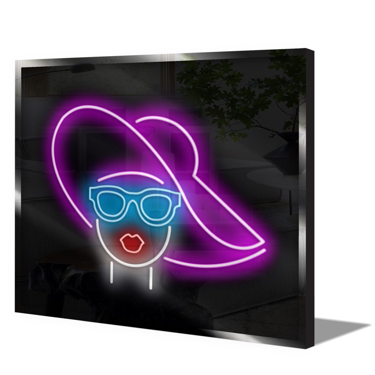 Personalised LED Neon Sign LADY WITH HAT - ScentiMelti Home Fragrance, Beauty & Gifts UK