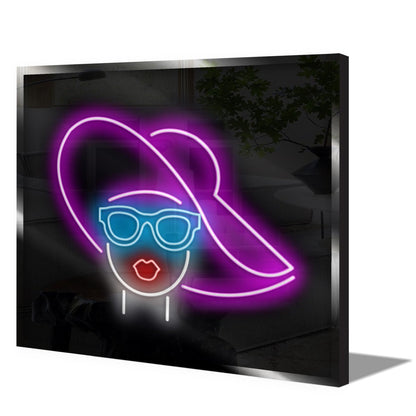 Personalised LED Neon Sign LADY WITH HAT - ScentiMelti Home Fragrance, Beauty & Gifts UK