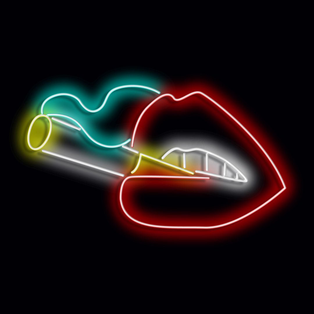 Personalised LED Neon Sign LIPS AND CIGARETTE - ScentiMelti Home Fragrance, Beauty & Gifts UK