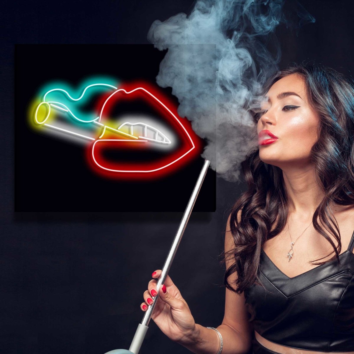 Personalised LED Neon Sign LIPS AND CIGARETTE - ScentiMelti Home Fragrance, Beauty & Gifts UK